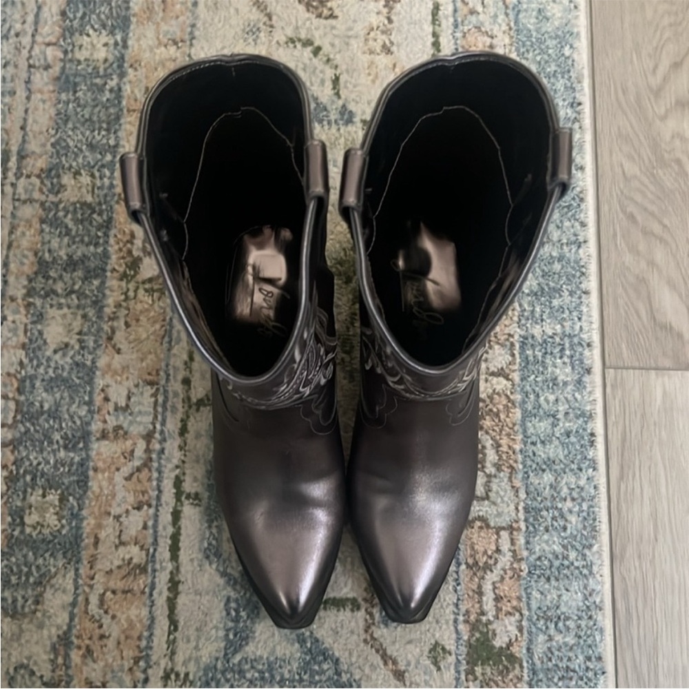 London Rag Silver Dixom Western Cowboy Boots Size 7 - Picture 11 of 13
